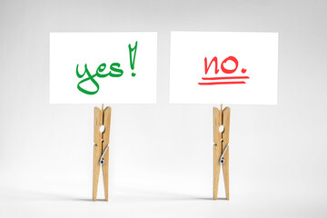 two signs with yes and no choice, decision concept
