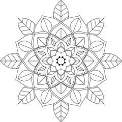 Easy Mandala coloring book simple and basic for beginners, seniors and children. Set of Mehndi flower pattern for Henna drawing and tattoo. Decoration in ethnic oriental, Indian style.