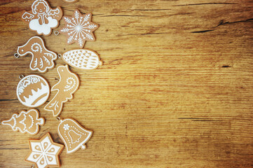 Christmas background with holiday cookies