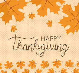 Happy thanksgiving day leaves vector design