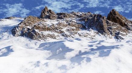 Mountain range, 3D illustration © Marek
