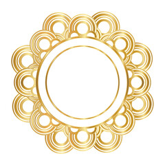 modern circle frame gold vector design