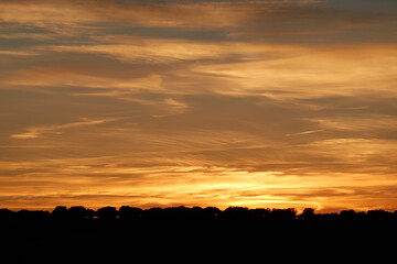 Fototapeta na wymiar Sunset on the mount of El Pardo in Madrid. Spain