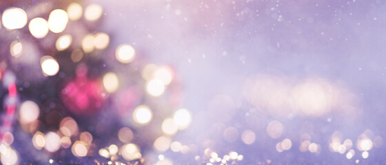 Christmas and New Year holidays background. Blurred bokeh background