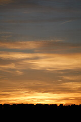 Sunset on the mount of El Pardo in Madrid. Spain
