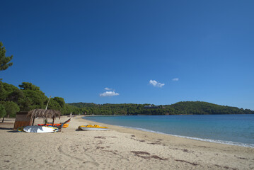 10/10/2020 Greece, Skiathos island, the famous beach Koukounaries , short tourist season, due to COVID-19