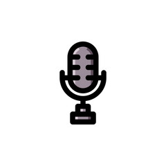Microphone Icon Filled Outline Art Illustration Logo Vector

