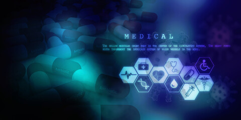 2D illustration medical structure background