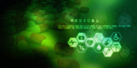 2D illustration medical structure background