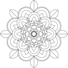 Easy Mandala coloring book simple and basic for beginners, seniors and children. Set of Mehndi flower pattern for Henna drawing and tattoo. Decoration in ethnic oriental, Indian style.