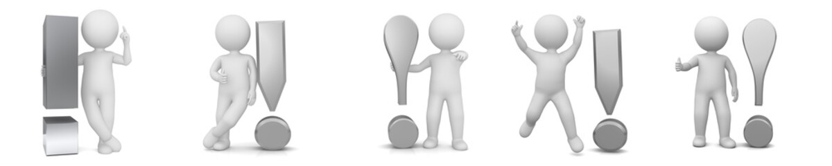 Exclamation mark exclamation point 3d warning sign symbol advice help icon silver