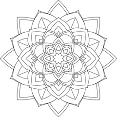 Easy Mandala coloring book simple and basic for beginners, seniors and children. Set of Mehndi flower pattern for Henna drawing and tattoo. Decoration in ethnic oriental, Indian style.