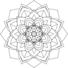 Easy Mandala coloring book simple and basic for beginners, seniors and children. Set of Mehndi flower pattern for Henna drawing and tattoo. Decoration in ethnic oriental, Indian style.