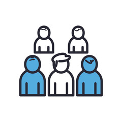 avatars set line and fill style icon vector design