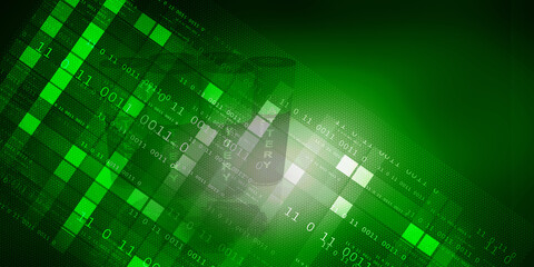 Obraz premium 2d illustration abstract digital binary data on computer screen