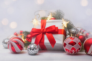 Fototapeta na wymiar Merry Christmas and New Year holidays background