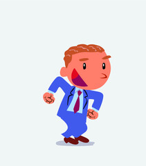  Euphoric cartoon character of businessman makes plans
