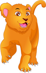 baby cougar cartoon isolated on white background