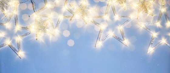 2020 Merry Christmas and New Year holidays background. Blurred bokeh background