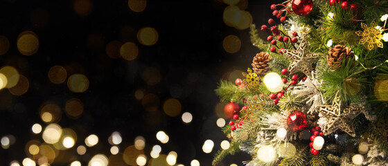 2020 Merry Christmas and New Year holidays background. Blurred bokeh background
