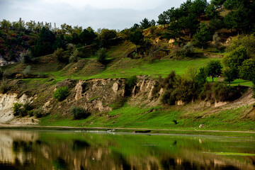 Beautiful and wild nature in Europe.  Colored and amazing landscape in Moldova.