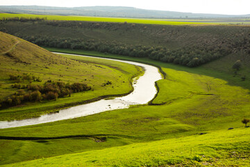 Beautiful and wild nature in Europe.  Colored and amazing landscape in Moldova.