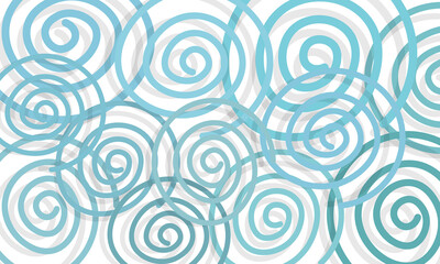 Fototapeta na wymiar Abstract illustration with blue wry lines on white background.