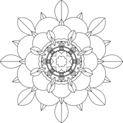 Easy Mandala coloring book simple and basic for beginners, seniors and children. Set of Mehndi flower pattern for Henna drawing and tattoo. Decoration in ethnic oriental, Indian style.