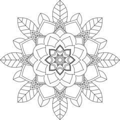 Easy Mandala coloring book simple and basic for beginners, seniors and children. Set of Mehndi flower pattern for Henna drawing and tattoo. Decoration in ethnic oriental, Indian style.