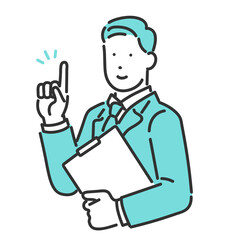 顧客の案内をするビジネスパーソンのイラスト素材