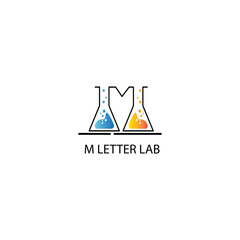 Lab logo illustration initials  template outline  vector design