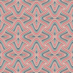 Colored seamless pattern print for fabrics or paper. Vintage doodling background in pink colors. Mosaic seamless pattern.