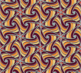Obraz premium Twirls seamless pattern print for fabrics or paper. Multicolored Vintage doodling background. Mosaic seamless pattern.