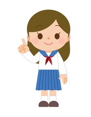指差し 学生 女性