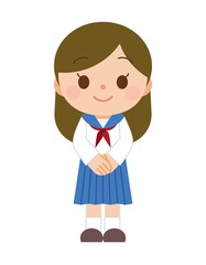 歓迎 立っている 学生 女性