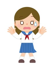 驚く 学生 女性