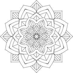 Easy Mandala coloring book simple and basic for beginners, seniors and children. Set of Mehndi flower pattern for Henna drawing and tattoo. Decoration in ethnic oriental, Indian style.