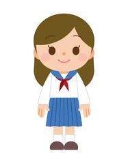 直立 学生 女性