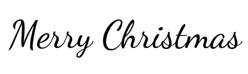 Hand drawn Merry Christmas lettering vector isolated on white background.