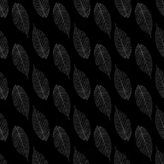 Printed kitchen splashbacks Skeleton leaves seamless pattern with stylized skeletonized gray Leaves . Vector,