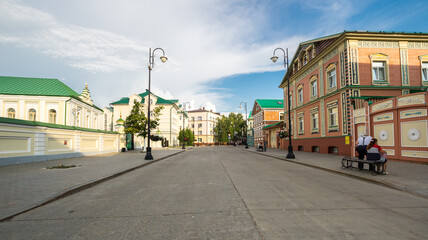 View of the street in the historical center of Kazan