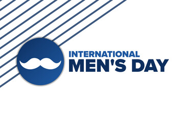 International Men's Day. November 19. Holiday concept. Template for background, banner, card, poster with text inscription. Vector EPS10 illustration.