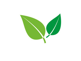 Grüne Blätter Vektor Icon isoliert auf weißen Hintergrund