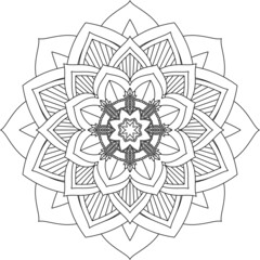 Easy Mandala coloring book simple and basic for beginners, seniors and children. Set of Mehndi flower pattern for Henna drawing and tattoo. Decoration in ethnic oriental, Indian style.