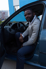 happy African American in the car © vilma3000