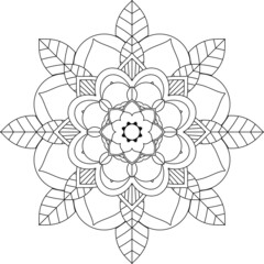 Easy Mandala coloring book simple and basic for beginners, seniors and children. Set of Mehndi flower pattern for Henna drawing and tattoo. Decoration in ethnic oriental, Indian style.