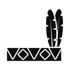 Native American feathered headdress icon, silhouette style
