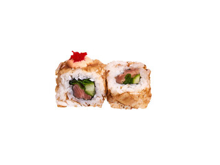 Sushi rolls asian food isolated on white
