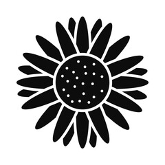 sunflower icon image, silhouette style