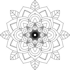 Easy Mandala coloring book simple and basic for beginners, seniors and children. Set of Mehndi flower pattern for Henna drawing and tattoo. Decoration in ethnic oriental, Indian style.